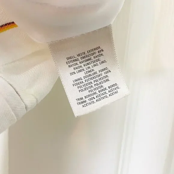 Anthropologie Essential Striped Jumpsuit Rayon Linen Lined Sz 8 - Picture 9 of 13